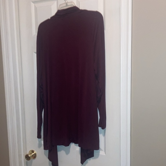 Chic Burgundy Open Front Cardigan - Picture 6 of 8